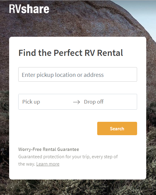 RVshare homepage