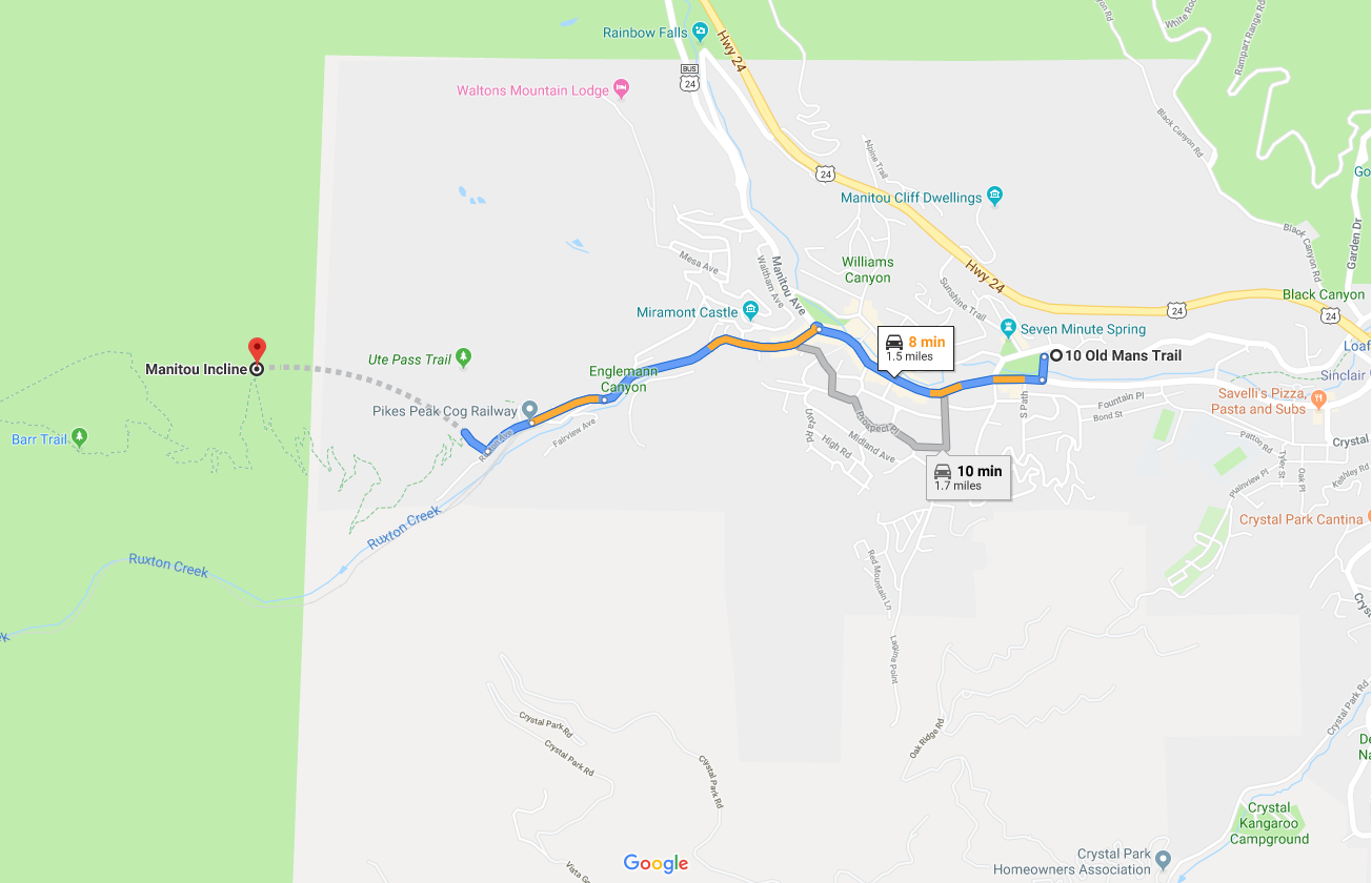 manitou incline parking map