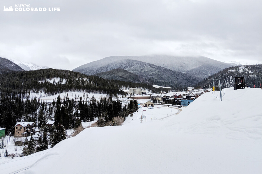 winter mountain town