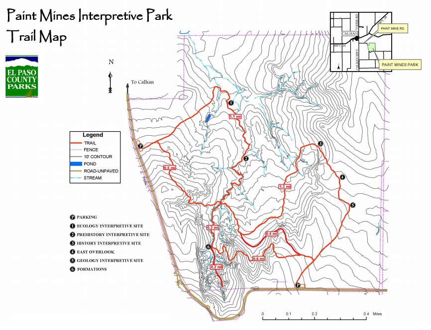 paint mines trail map